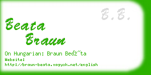 beata braun business card